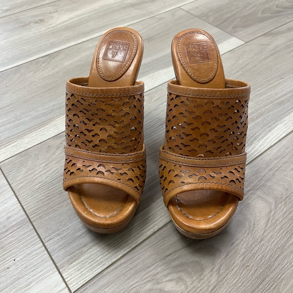 Frye leather wedges